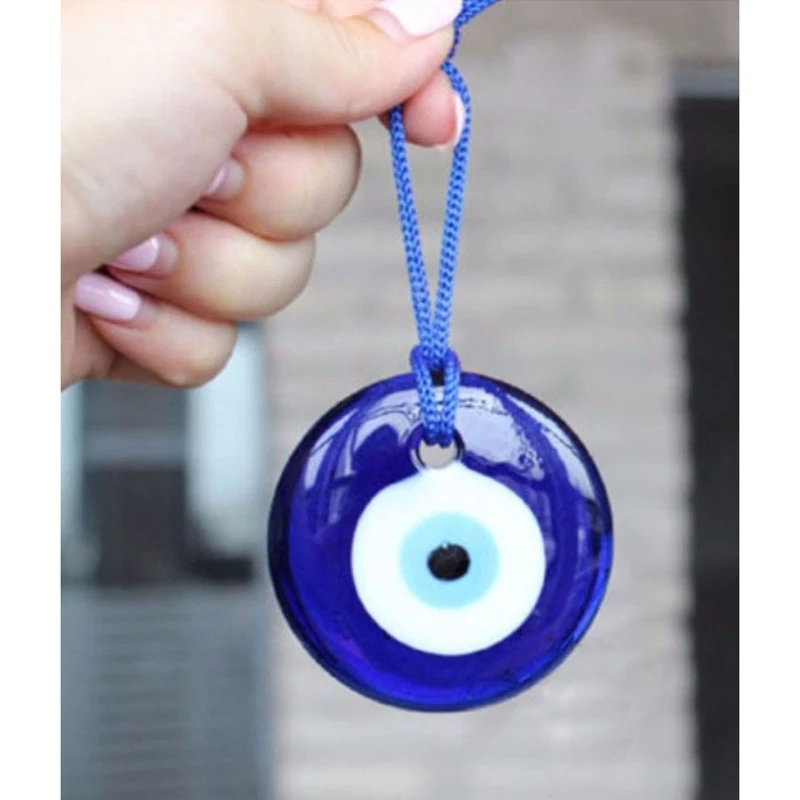 for EVIL EYE Pendant Men and Women Blue Glass Eye Pendant Nylon Rope Chain Jewel Drop Shipping