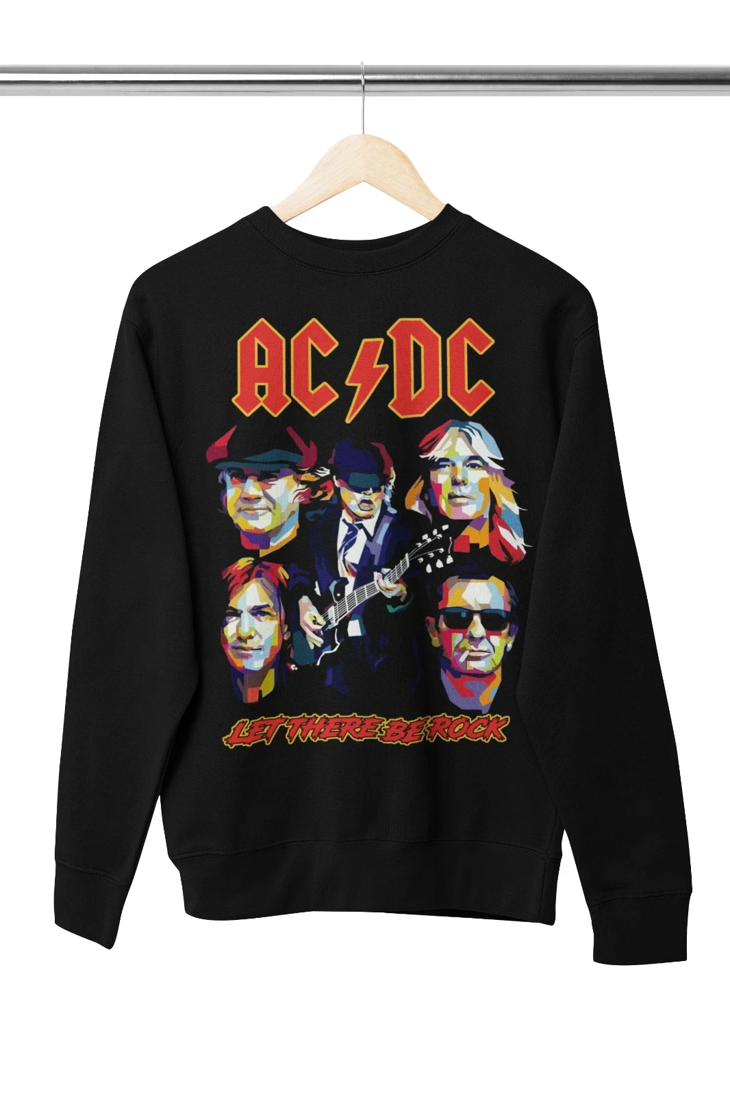 بلوفر ACDC الجديد (Let There Be Rock) 80s Musik Konsert Herren Bio Pullover 2026 لخريف وشتاء فاخر راقي لكل من الرجال والنساء #1