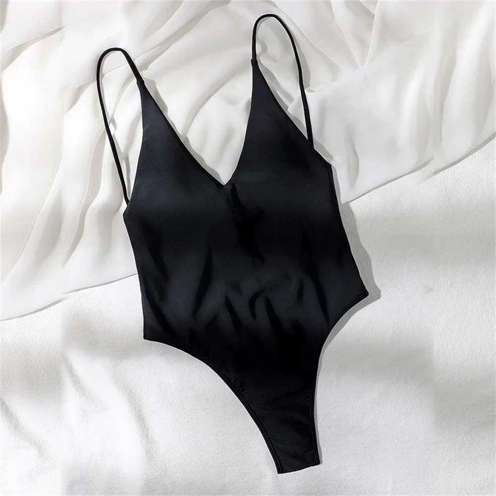 

Vintage Black Bikini Swimsuit Backless String Lace Up Sling Monokini Vacataion Swimwears Women Beach Bathing Suit Summer Outfits
