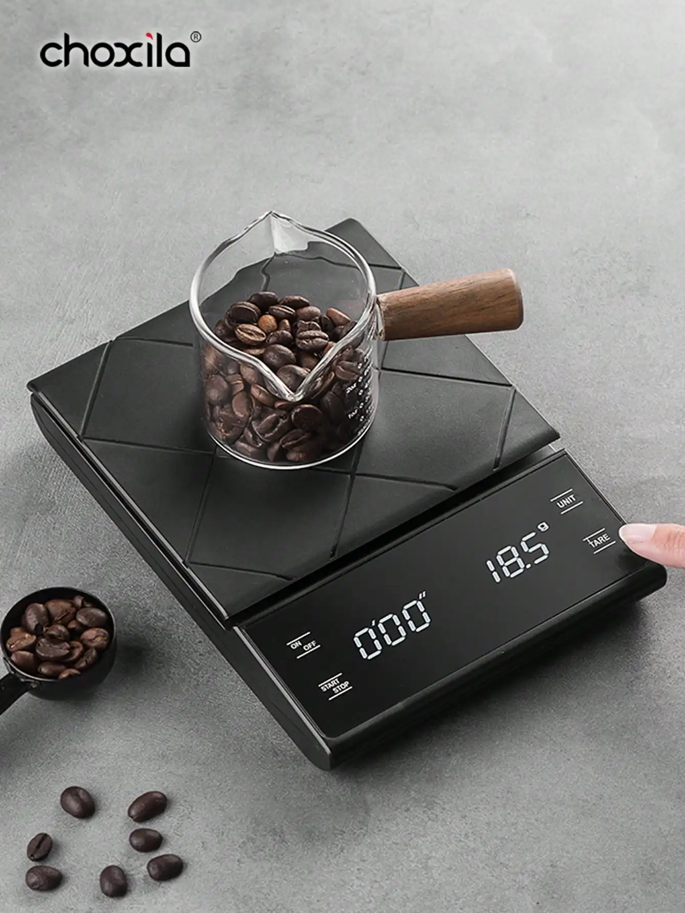

1pc Digital Coffee Scale with Timer, 3kg/0.1g High Precision Pour Over Espresso Scale with White-Lit LCD Display