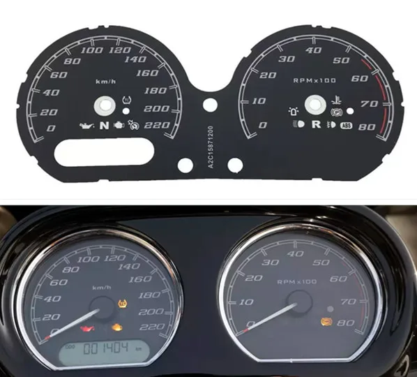 For Harley Road Glide Ultra Road Glide Gauge Cluster Dial 220KM/H Speedo Tacho Faces