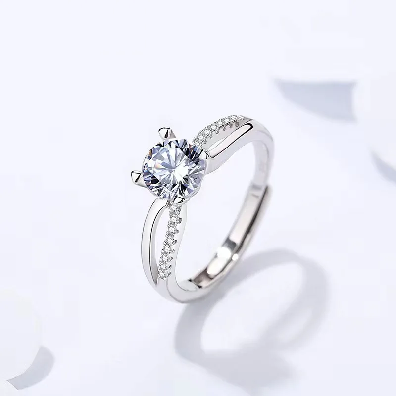 New Light Luxury Fashionable Adjustable Open 18K Ring PT925 Versatile Small Interwoven Women's Ring