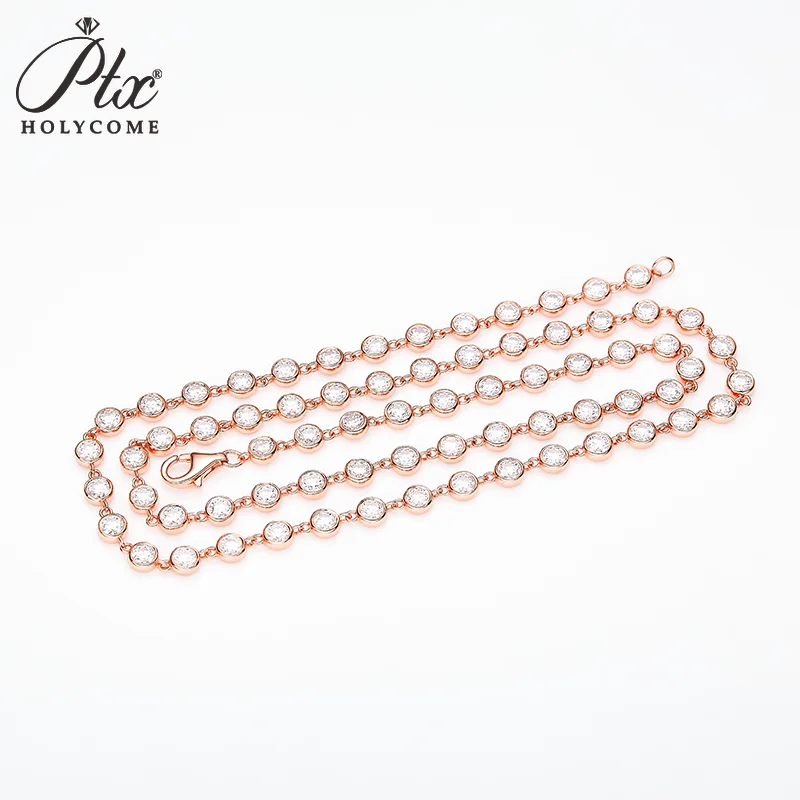 Moissanite Diamond Tennis Necklace  925 Sterling Silver  D Color VVS1 for Top Quality Hip-Hop For Men Women Party Dating Gifts