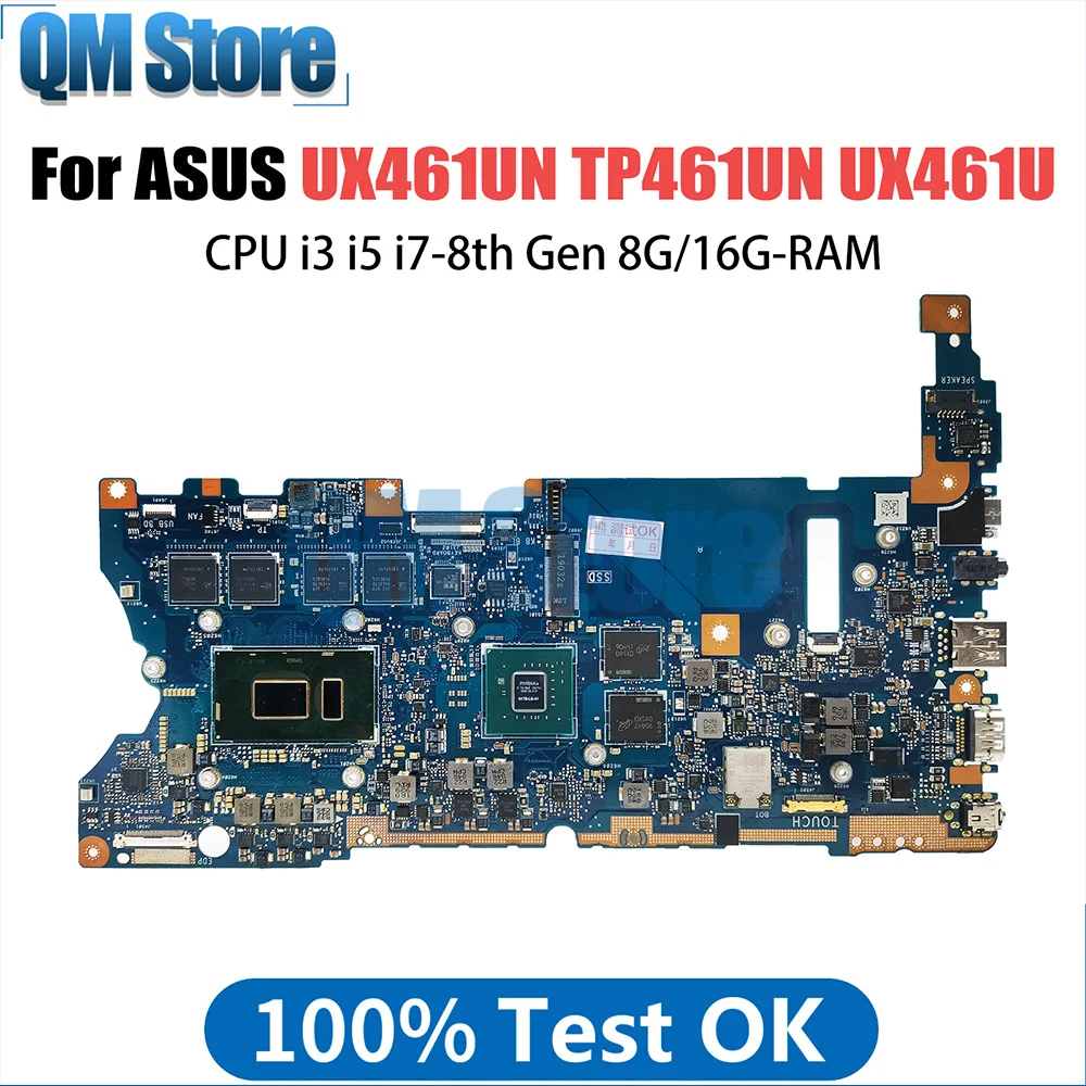 

UX461UN Notebook Mainboard UX461U TP461U TP461UN TP461UA Laptop Motherboard CPU i3 i5 i7 8th Gen 8G 16G RAM V2G