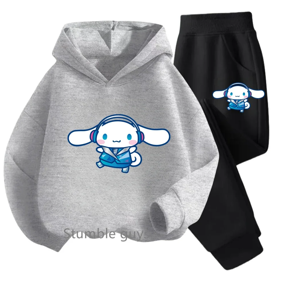 

Cinnamoroll Hoodie Set For Kids Girls Clothing Kawaii Sweatshirt Anime Boys Clothes Soft Pullover