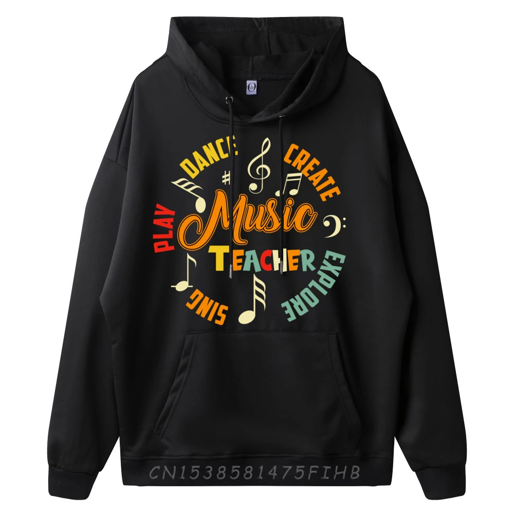 Music Teacher Back To School Teacher Appreciation D Graphic Sweatshirts Adult Polyester Hoodie Men Oversized Outdoor