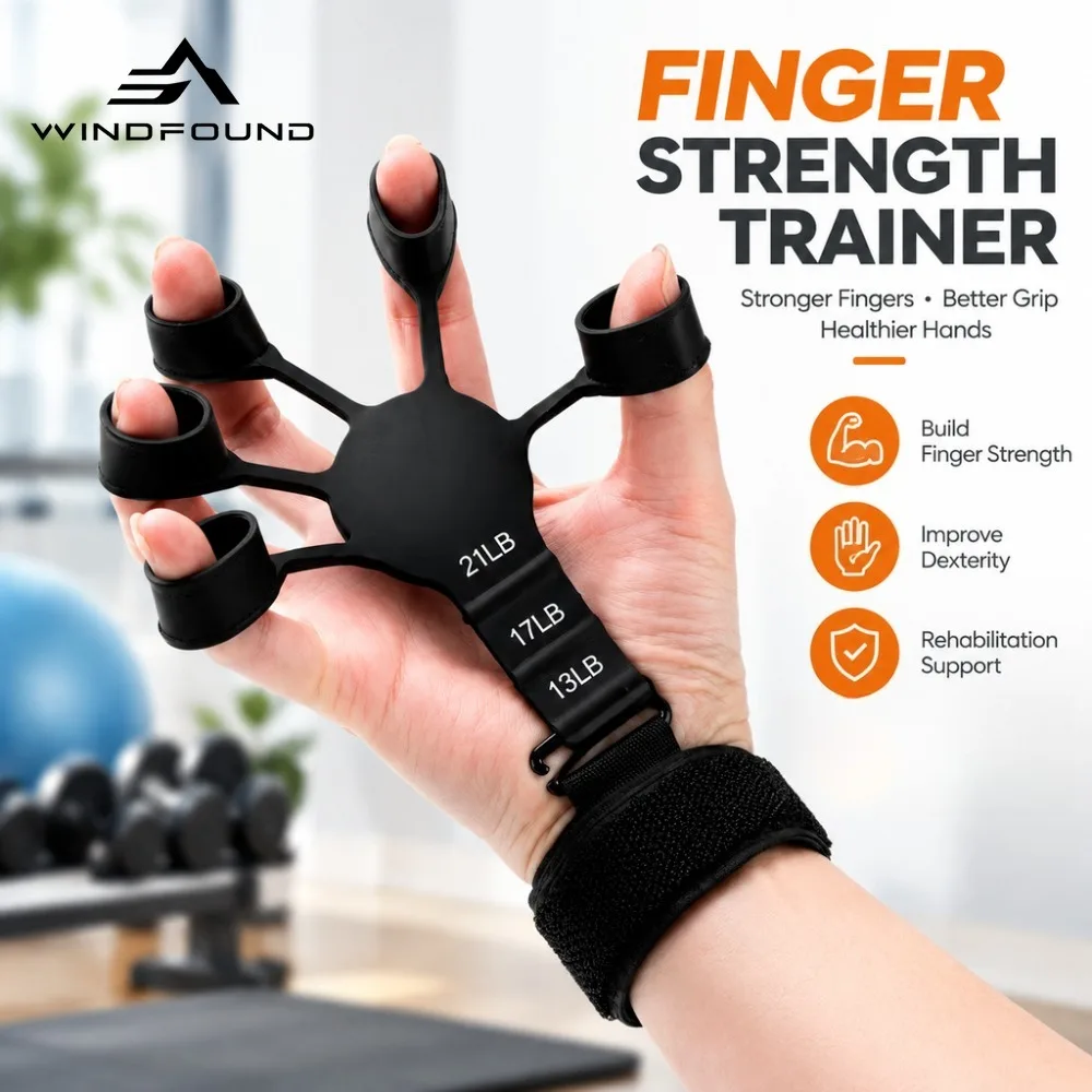 Open-design Finger Resistance Trainer Wrist Exerciser Grip Strength Trainer Essential for Finger Dexterity Training