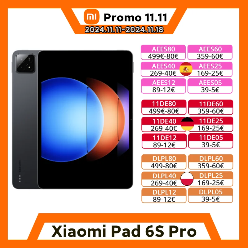 Global Version Xiaomi Pad 6S Pro Snapdragon® 8 Gen 2 HyperOS 12.4