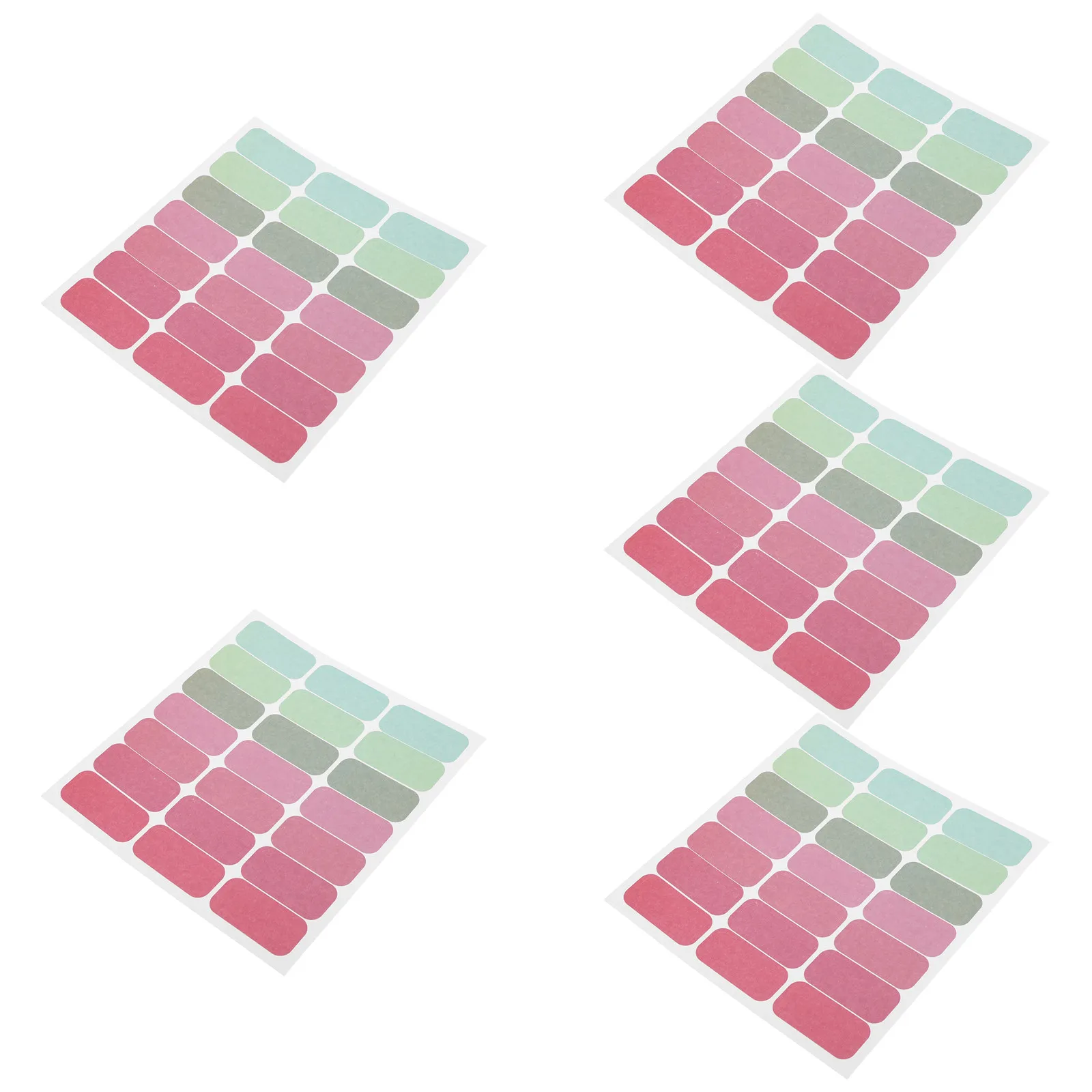 5Sheet Rectangular Colored Stickers Blank Write on Adhesive Labels for Scrapbooking Packaging Logistics Tracking Waterproof Baby
