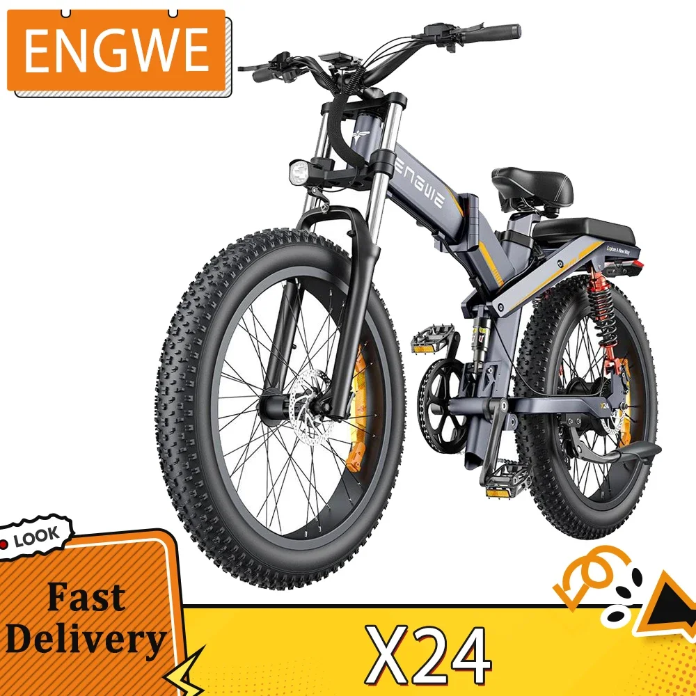 ENGWE X24 Electric Bike 24*4.0 inch Fat Tire 1000W Motor E-Bike 48V 19.2Ah  150KG Max Load Suitable for mountain and city riding