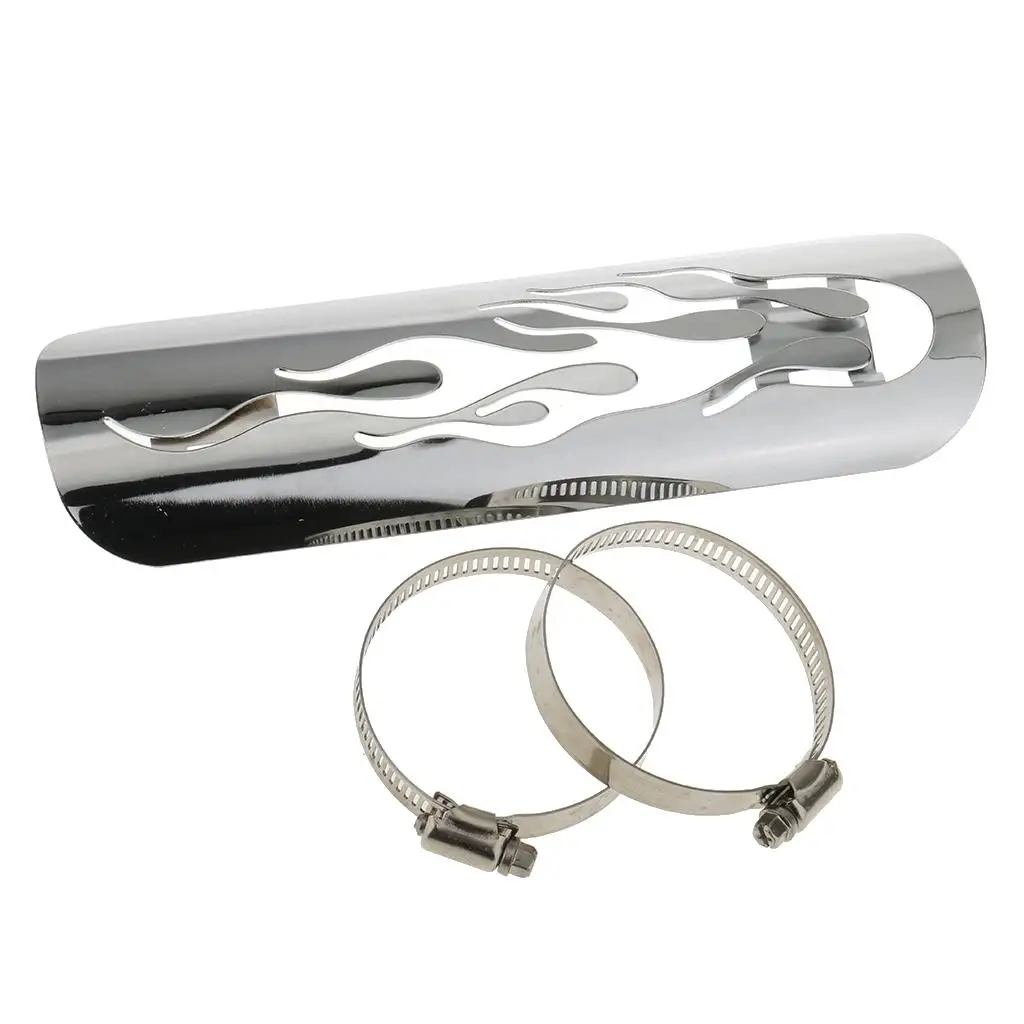 Flame Chrome Exhaust Muffler Pipe Cover Heel Guard for Cruiser