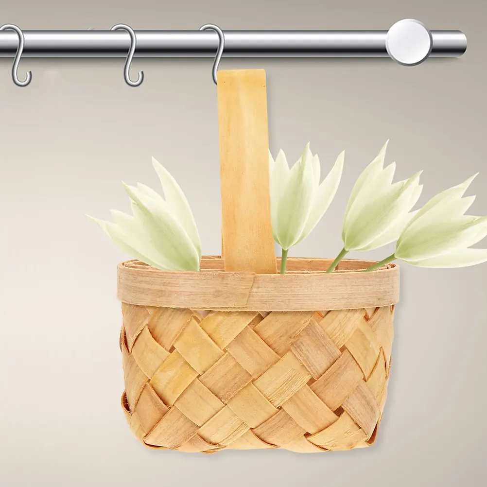 

10Pcs Decorative Baskets Wooden Woven Multi-Purpose for Candies Chocolates Micro Landscaping Handheld Basket Gift Storage Basket