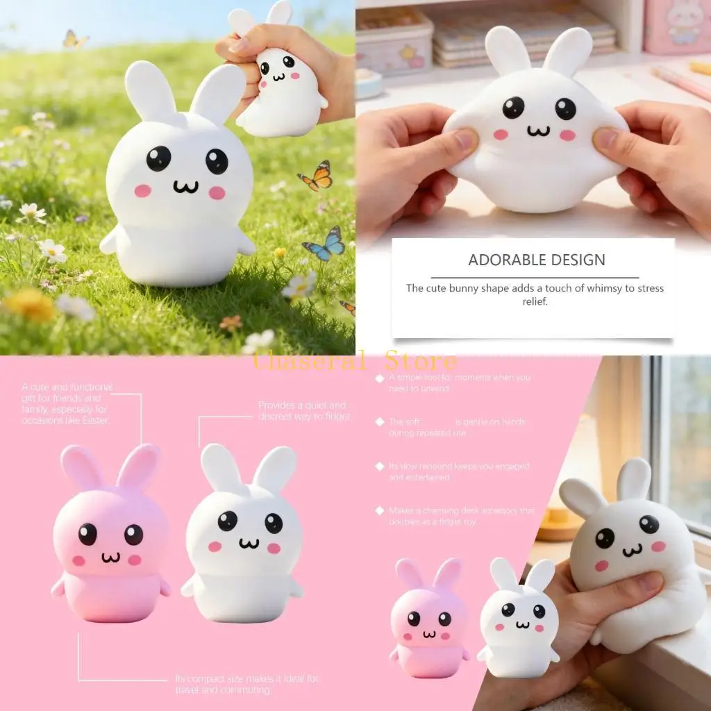 

E7CE Portable Rabbit interactive Sensory Toy For Anxiety Reduction And Creative Game Entertainment Pinching Toy