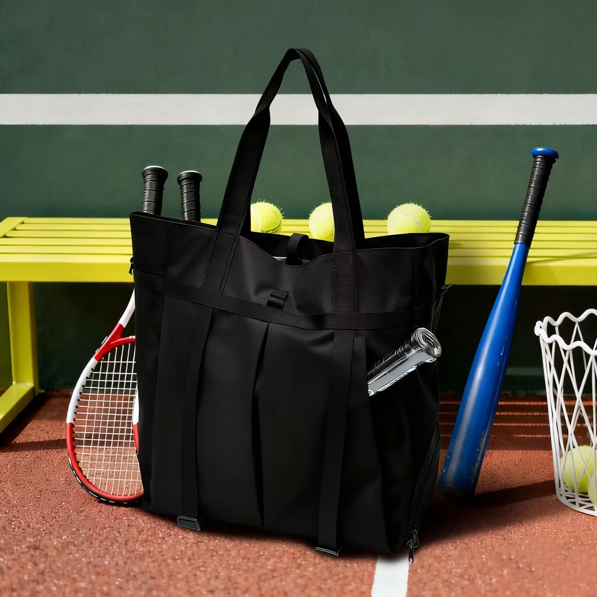 Fashionable Large-Capacity Commuter Tote Bag Waterproof Oxford Cloth Handbag Sporting Yoga Tennis Padel Racket Bag