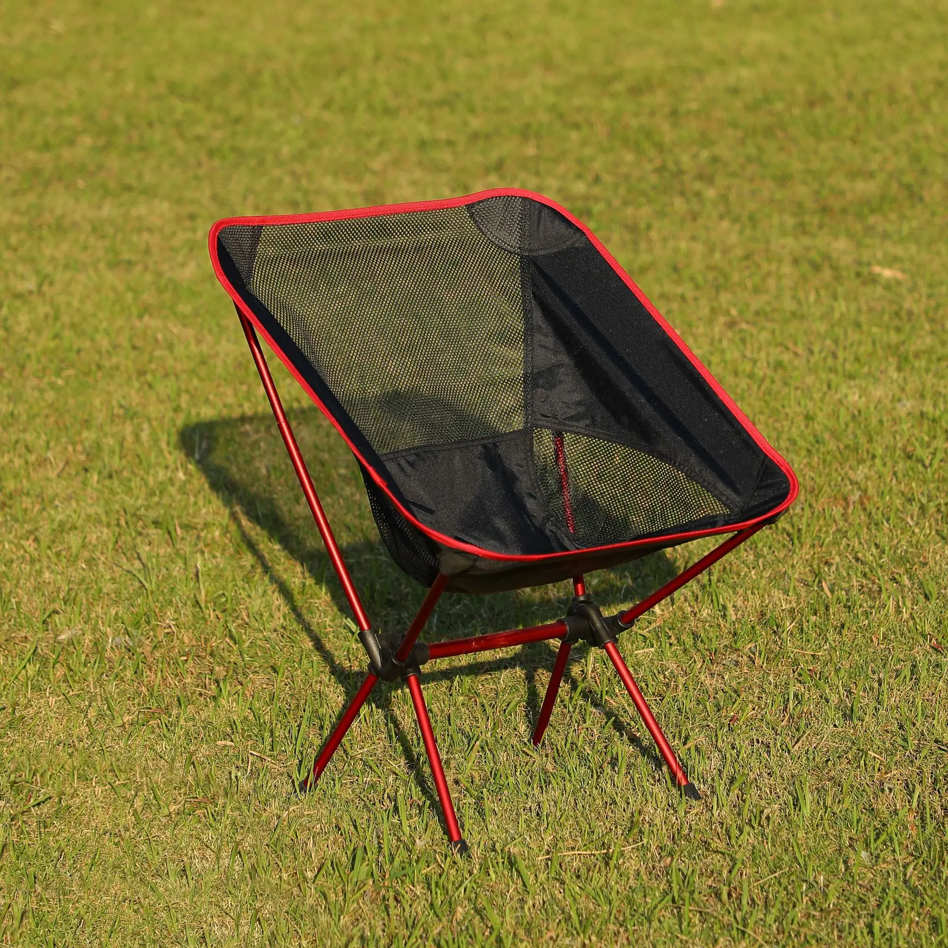 Silla plegable para acampar, bricolaje, poste de aleación, tela, Picnic, barbacoa, playa, asiento de pesca