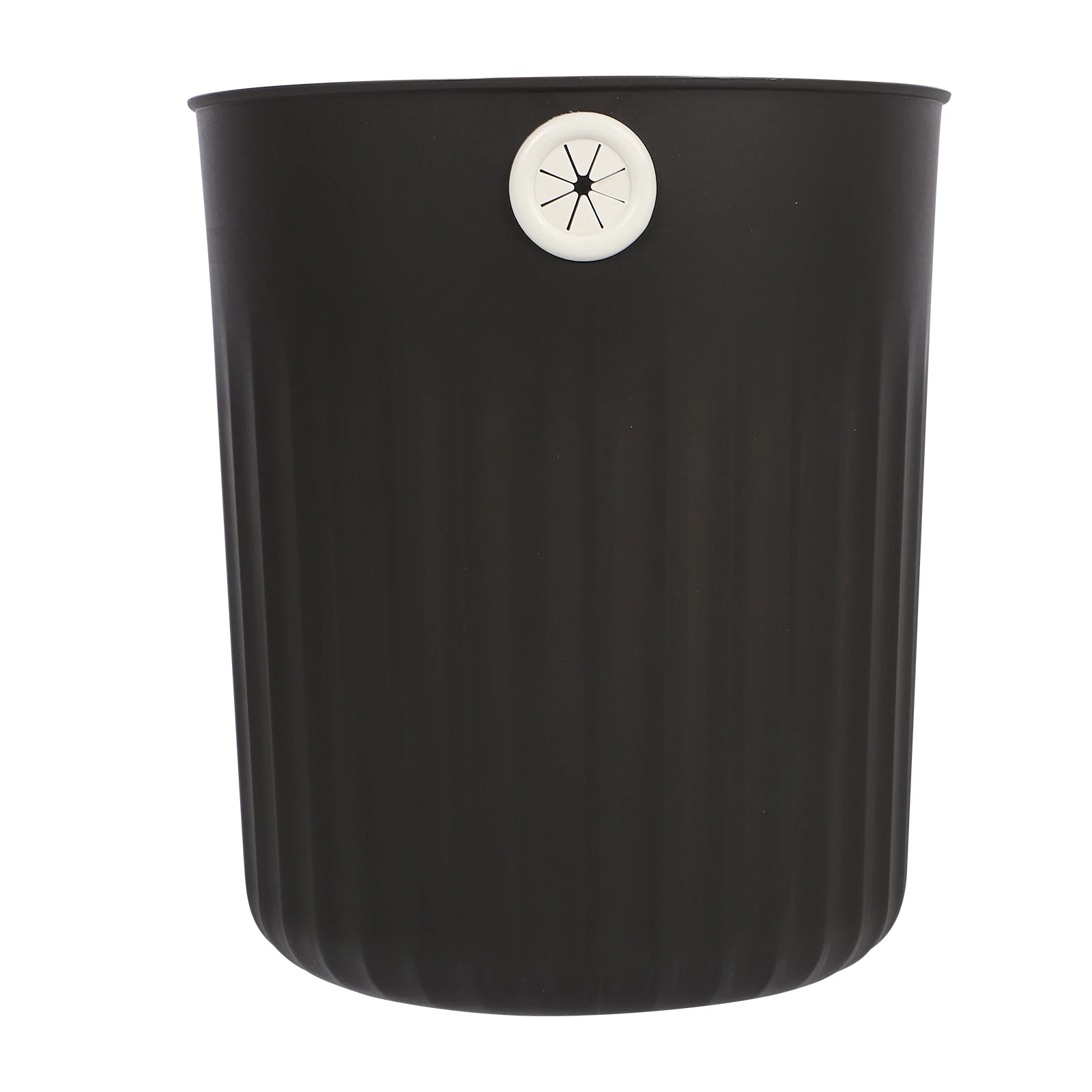 

Round Trash Can Large Garbage Bin Stripe Design PP Material Strong Bearing Capacity Bathroom Bedroom Office Hotel for Office