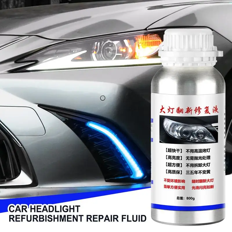 Headlight Restorer 600ml Car Light Restoration Solution Fast Drying Car Headlight Scratch Restoring Fluid For Polishing