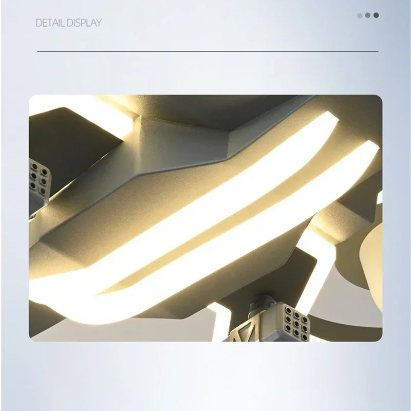 SANDYHA LED Ceiling Fan Light for Kids Room Creative Aircraft Model Remote Control Lighting Fighter Bedroom Decorative Ceiling