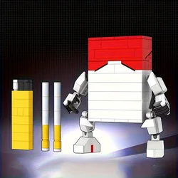 MOC 170PCS Cigarette Mecha Robot Red Action Figure Ideas Yellow Green Set Creative Building Blocks Toys For Children Gift With