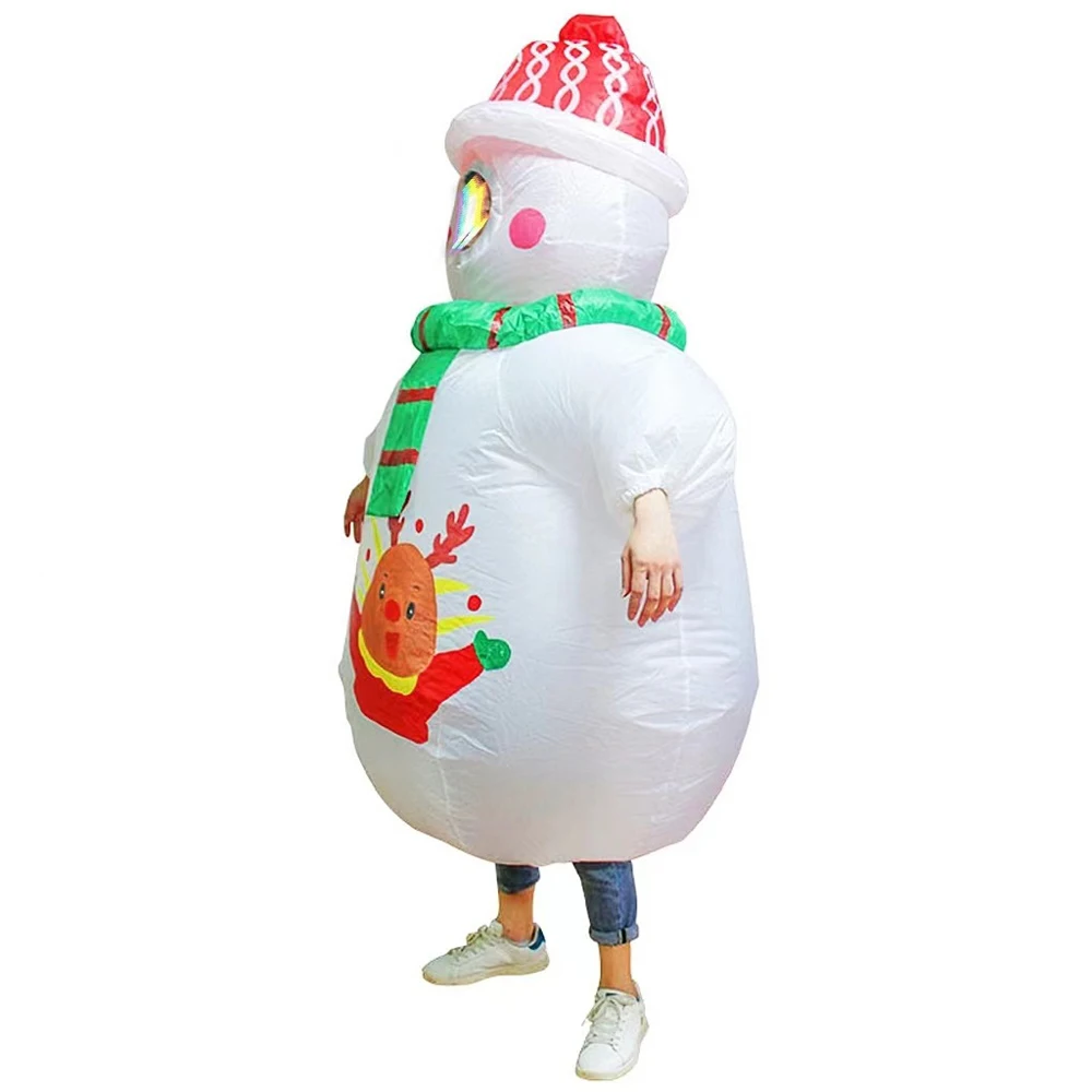 JYZCOS Christmas Inflatable Snowman Costume Winter Snowman Blow Up Fancy Dress Cosplay Party Costumes for Adult