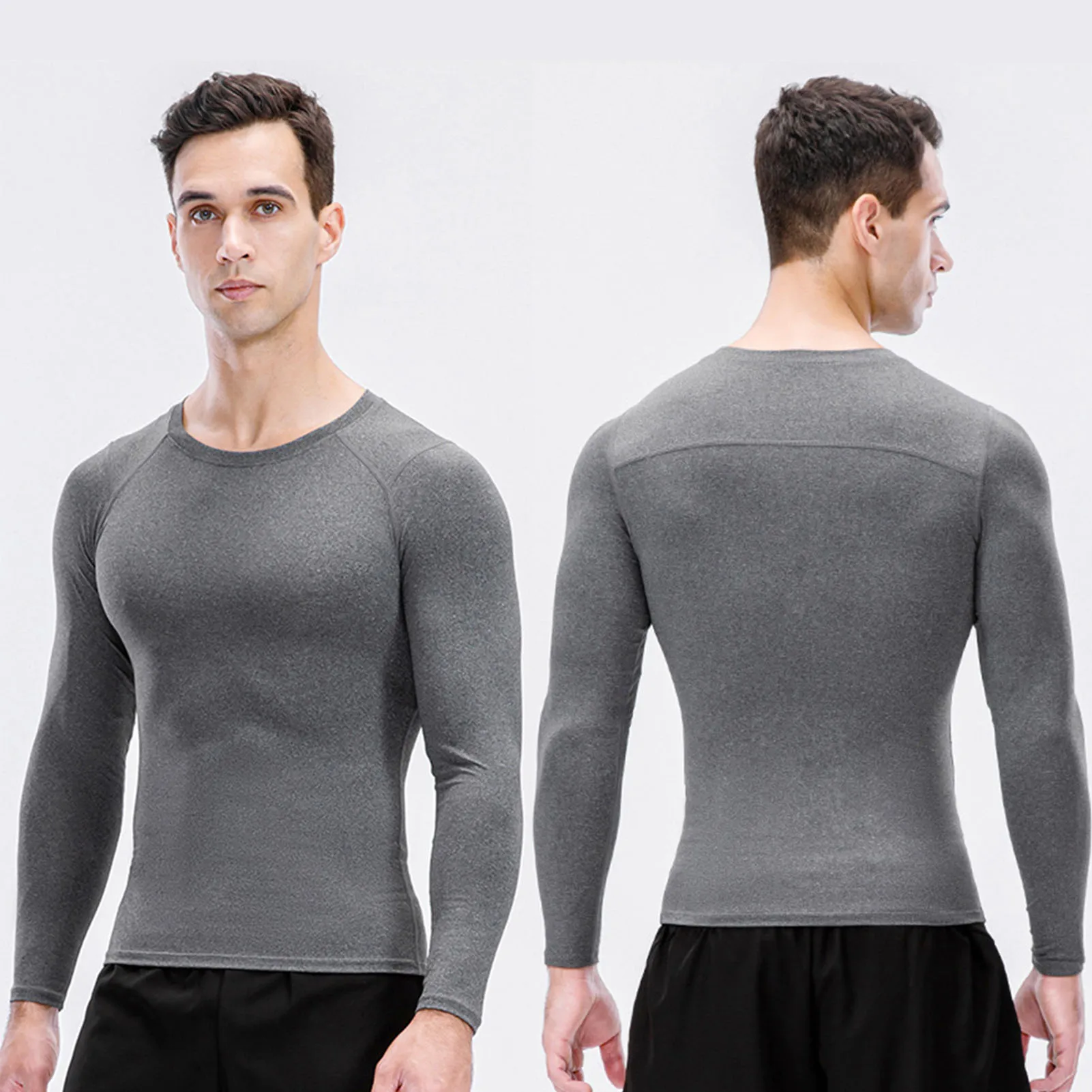 

3pcs Long Sleeve Compression Shirts Men's Athletic Outdoor Running T-Shirt Quick Fitness Cloth Dry Workout T-Shirt Running Top