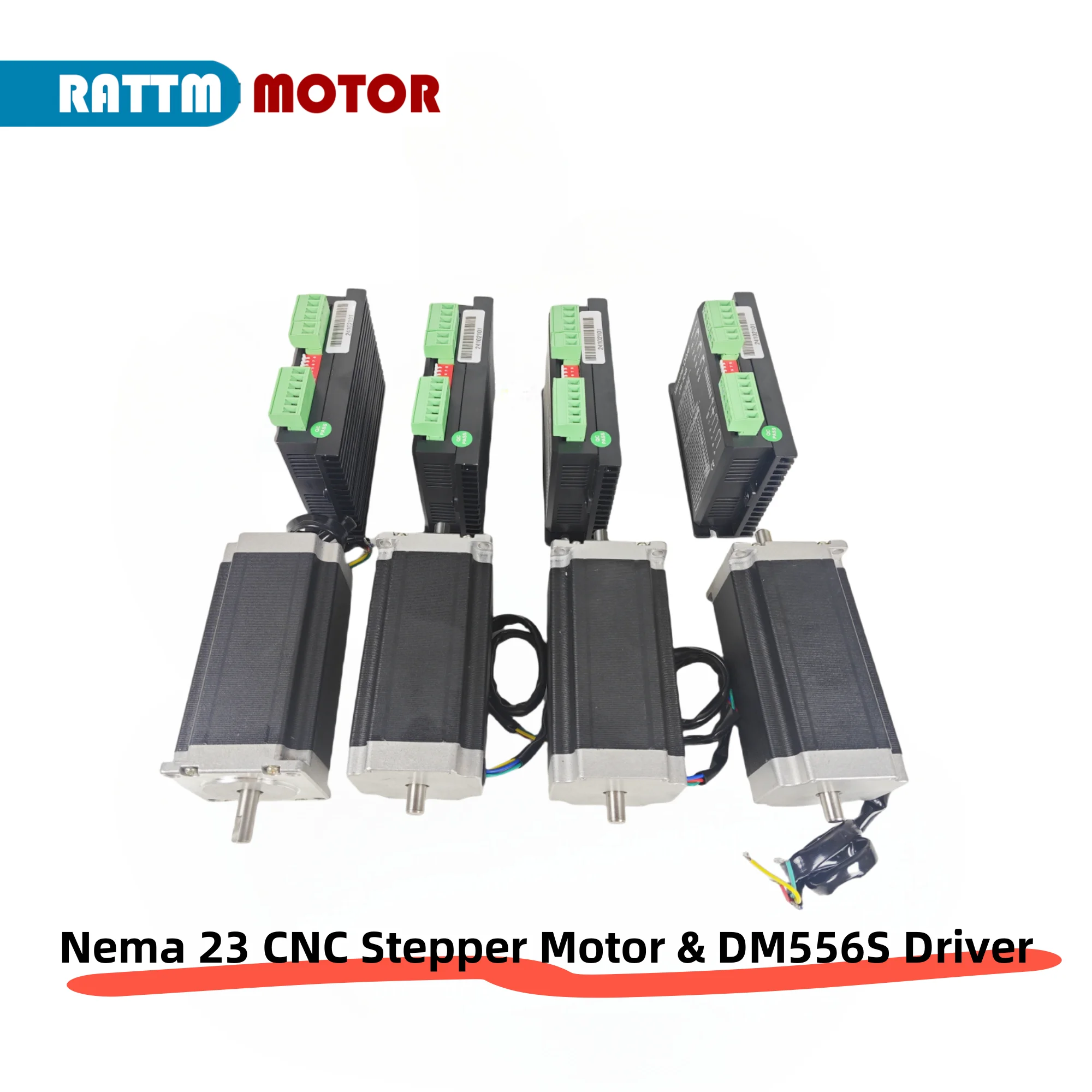 3 Axis / 4 Axis Nema 23 CNC Stepper Motor 112mm (Dual shaft) /425 Oz-in /3A 23HS2430B Stepping Motor & DM556S Driver