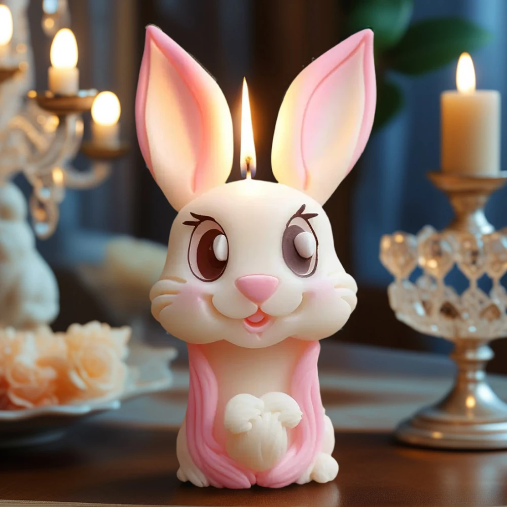 

1 шт., пасхальный кролик, серия животных, маленький медвежонок, маленький кот, силиконовая форма, пара медведей, ароматерапевтическая свеча, сделай сам, День святого Валентина