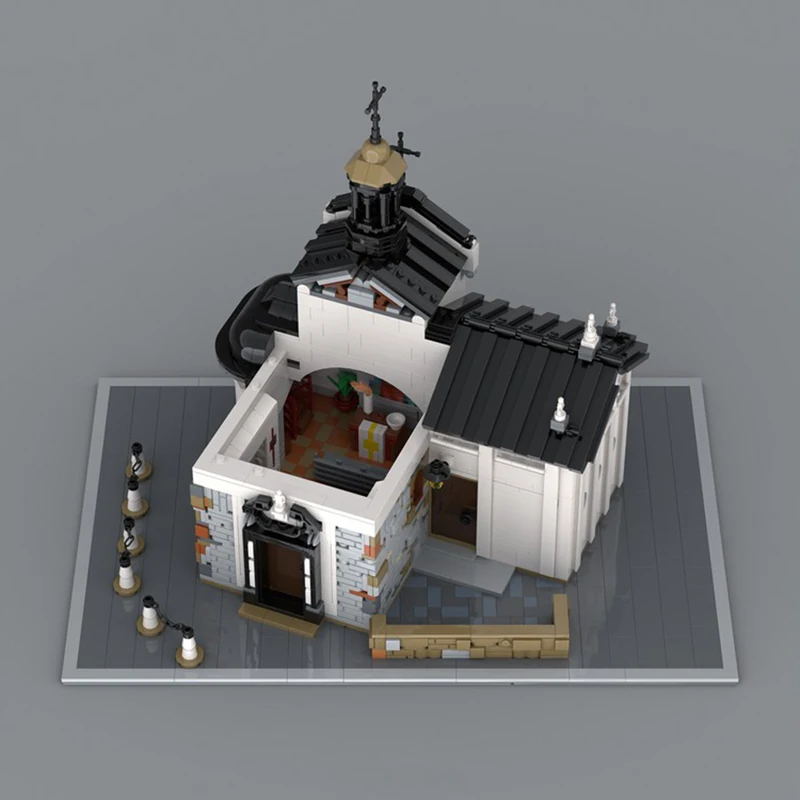 도시 건물 모델 Moc 빌딩 벽돌 고대 ChurchModel 기술 모듈 형 블록 선물 크리스마스 장난감 DIY 세트 조립