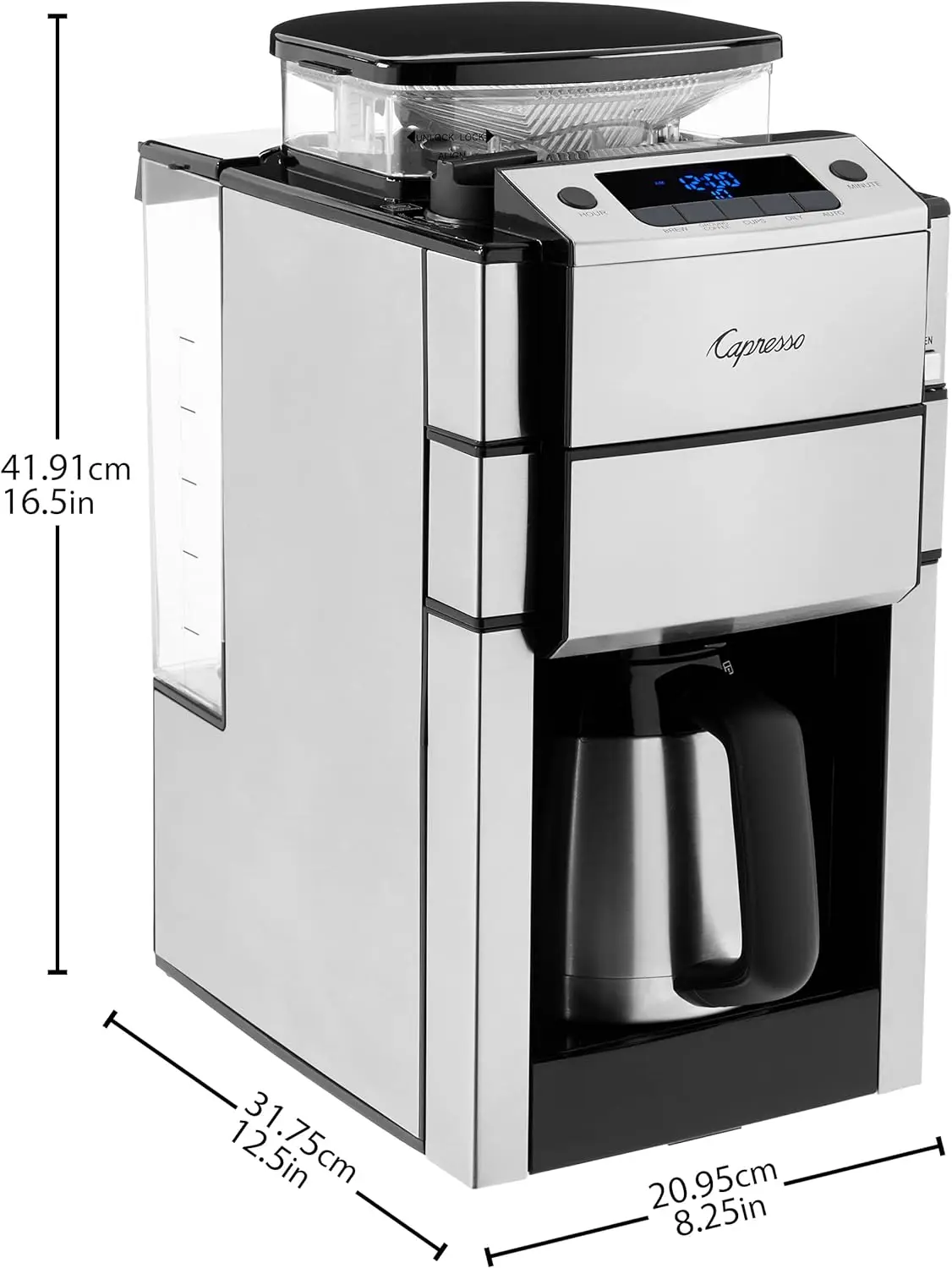 Capresso 488.05 Team Pro Plus pembuat kopi Carafe termal, satu ukuran, perak, 10 Cup