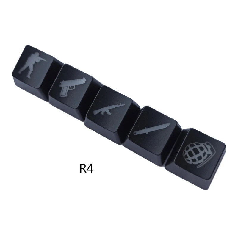 5Pcs OEM R4 Profile ABS Backlit Keycap Gaming Keycaps for Key Button Keycaps ABS Cap for Cherry MX Mechanical Keyboard CS GO Key