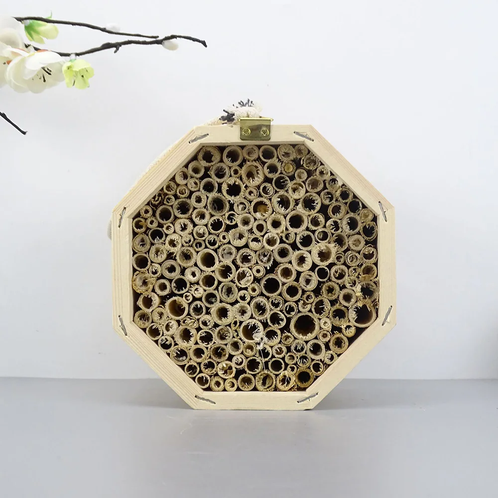 

Hexagon Lanyard Wooden Insect Nest DIY Handmade Garden Breeding Insect House Outdoor Decoration Accessories