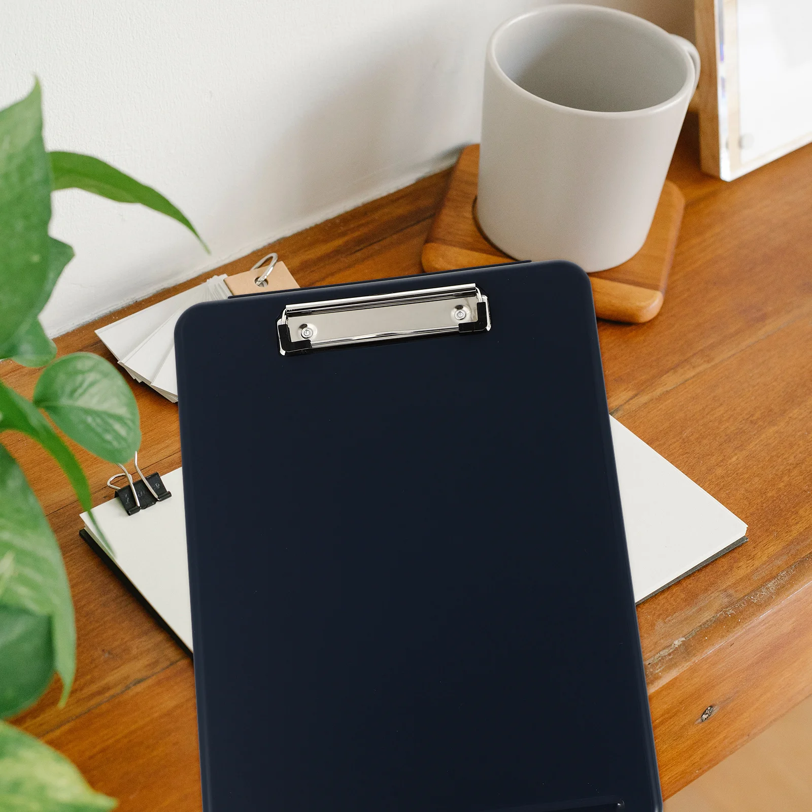 صندوق حافظة بلاستيكي منظم تخزين عالي التحمل لدراسة المكتب والمستندات المنزلية وملفات المجلات والشهادات #3