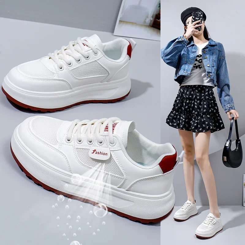 أحذية تنس نسائية مريحة، أحذية رياضية نسائية عصرية بنعل سميك، أحذية رياضية كاجوال بنعل خشن