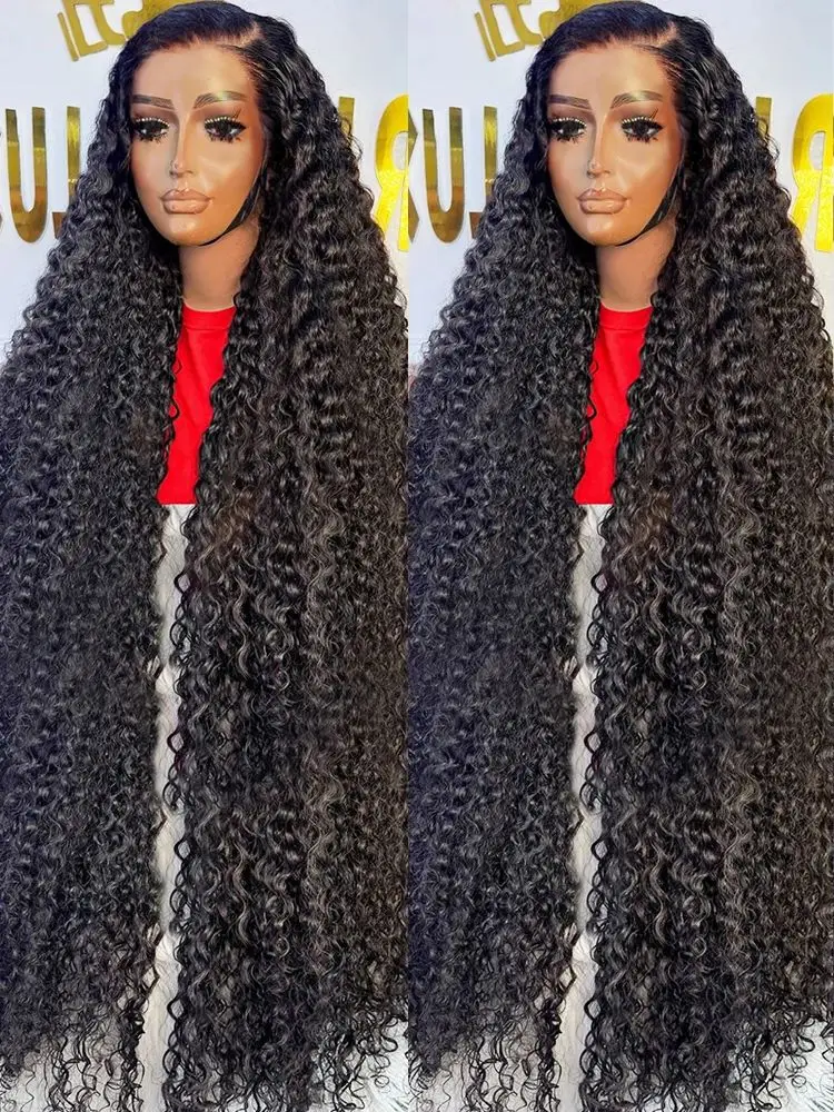 

40 46-дюймовые свободные парики с глубокими волнами 13x6 HD Парики из натуральных волос на фронтальной части шнурка 300% бразильские 13x4 Водные вьющиеся парики на шнуровке для женщин