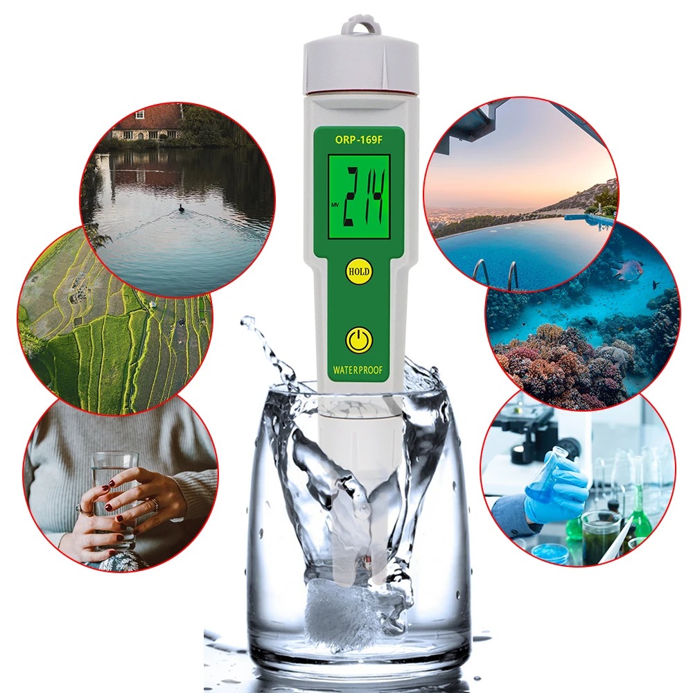 ORP Tester 169E/169F ORP Detector Redox Tester Waterproof ORP Meter 1999mV Water Quality Measurement Test Tool 50%off