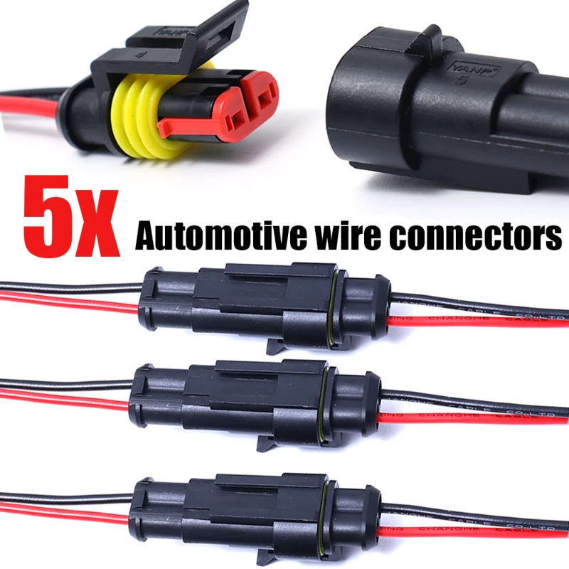 

Автомобильные Проводные разъемы, 2-контактный ходовой разъем для автомобиля, мотоцикла, скутера, морской, мужской, женский, электрические водонепроницаемые разъемы с проводом