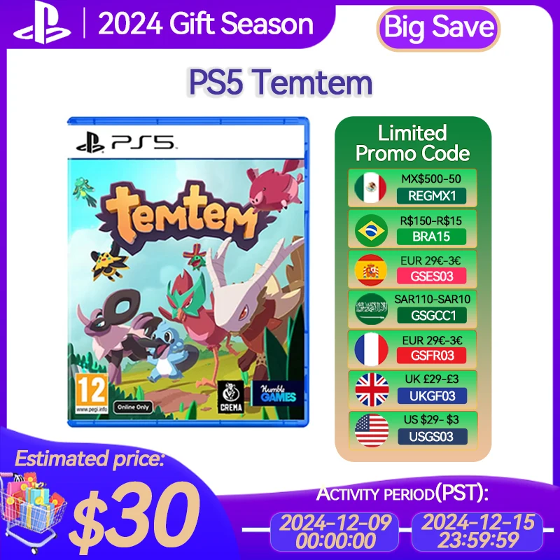 Sony PlayStation 5 Temtem PS5 Game Deals Physical for Platform PlayStation5 PS5 CD-version Game Consoles