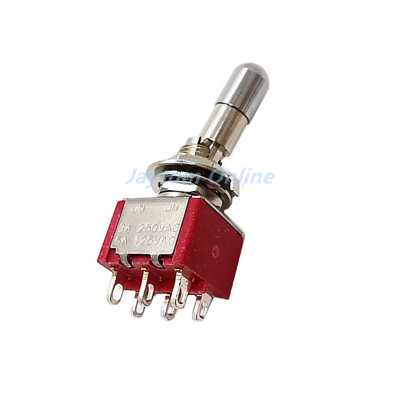 1pc SH T80-T Mini Toggle Switch Round Top Anti-mishandling Locking Lever 6.35mm Panel Mount  6Pins 2/3 Positions ON OFF ON