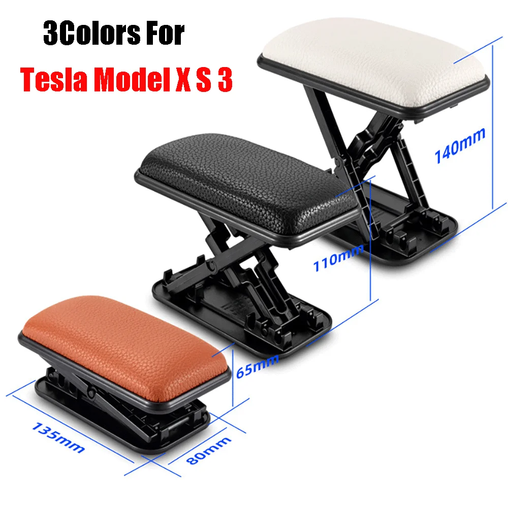 

For Tesla Model Y 3 X S Armrest Cushion Rest Pads Vehicle Door Side Leather Height Elbow Support