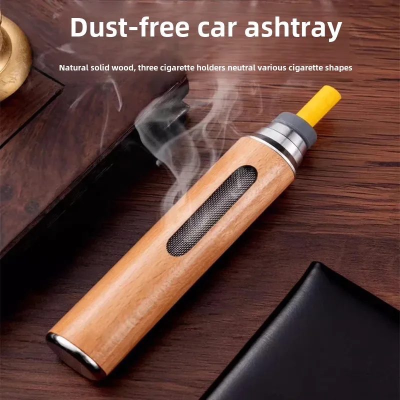 Car ashtray anti dust smoke no dust no dust no bullet gray black technology high-end feeling with lid home living room