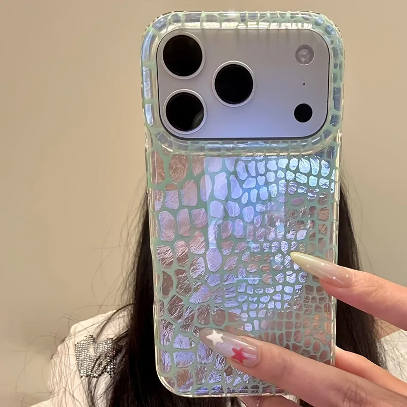Luxury Crocodile Pattern Glacier Texture Phone Case For iPhone 18 17 16 15 14 13 12 11 Pro Max 17Air XS X XR 7 8 Plus Soft Cover