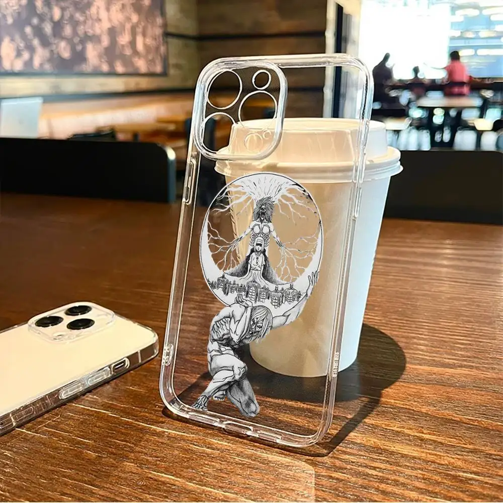 

Animen Attack On Titan Phone Case For iPhone17,16,15,14,13,12,11 Plus,Pro Max,XS,X,XR,SE,Mini,Soft Transparent Cover
