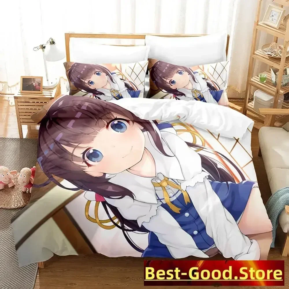 2023 The Ryuo's Work is Never Done! Bedding Set Single Twin Full Queen King Size Bed Set Adult Kid Bedroom Duvetcover Sets Anime