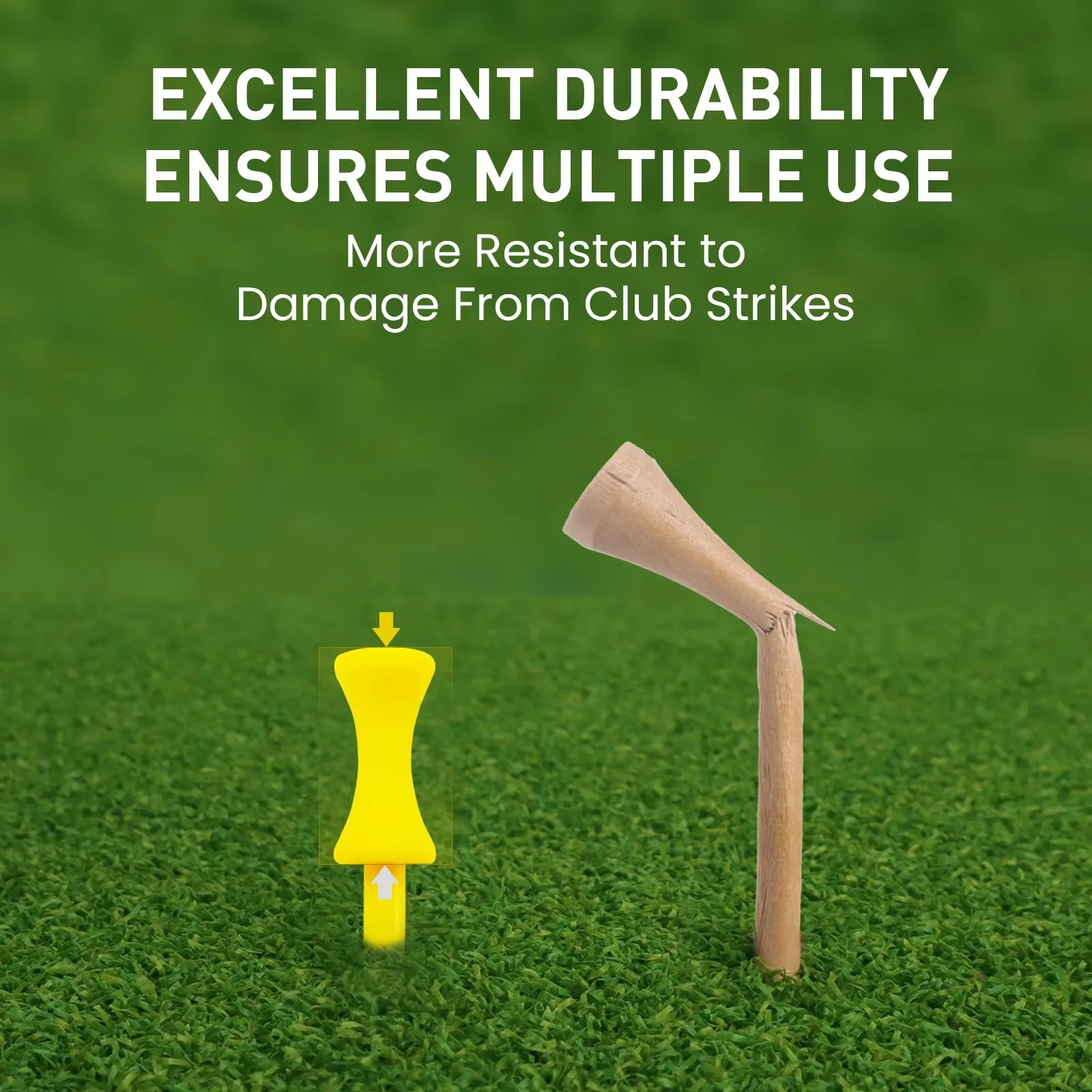 Colorful Plastic Golf Tee Pack 50/100 Pcs Step down Tees for Oversized Driver Irons Hybrids - All Purpose Golf Teeing Solution