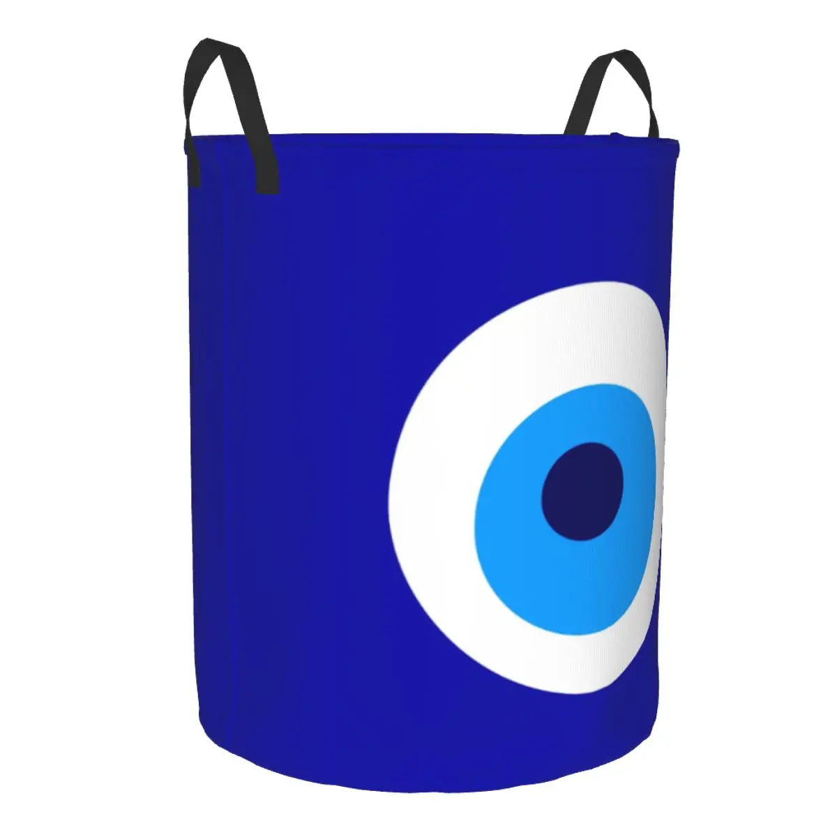 Custom Nazar Evil Eye Symbol Laundry Hamper Large Clothes Storage Basket Amulet Turkish Toys Bin Organizer for Boy Girl