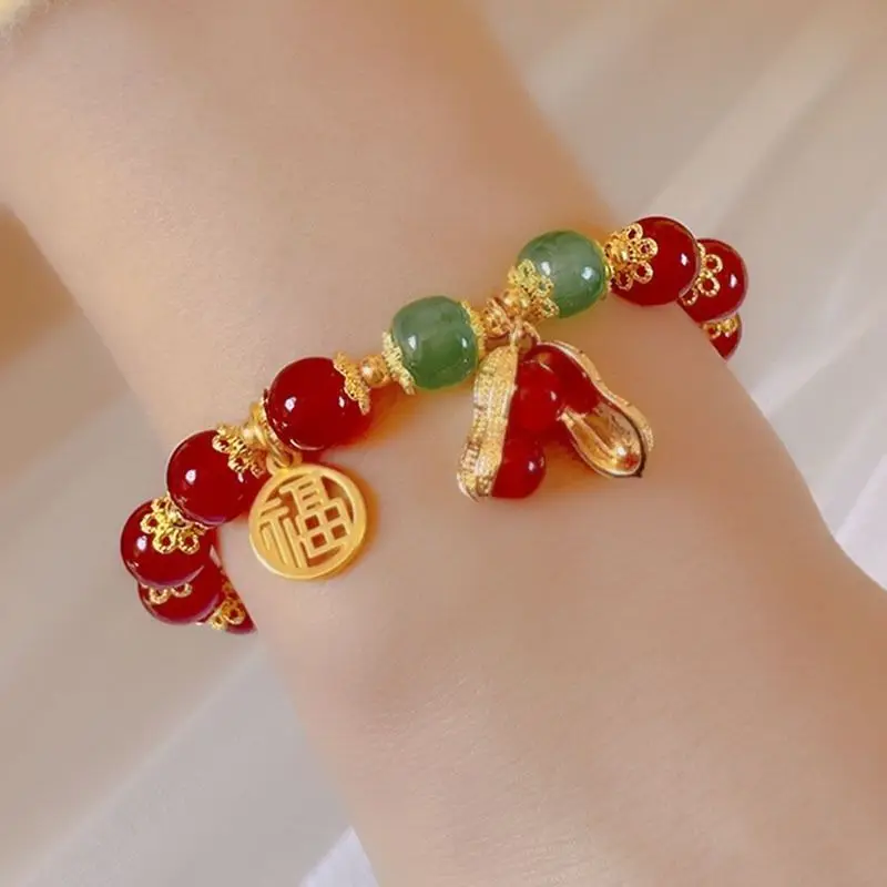 

TikTok в одном стиле, хорошие вещи, арахисовый брендовый браслет Fu, женский браслет высокого качества, расшитый бисером, легкий роскошный подарок на день рождения для подруги