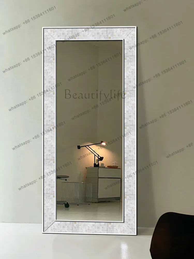 Natural shell full-length mirror modern light luxury enigma mirror advanced sense light luxury customization