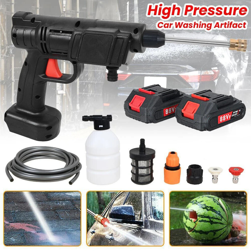 Home Cordless High Pressure Car Washer Gun Garden Cleaning Tool 12000mA Portable Pressure Washer With Stainless Steel Fine Sieve