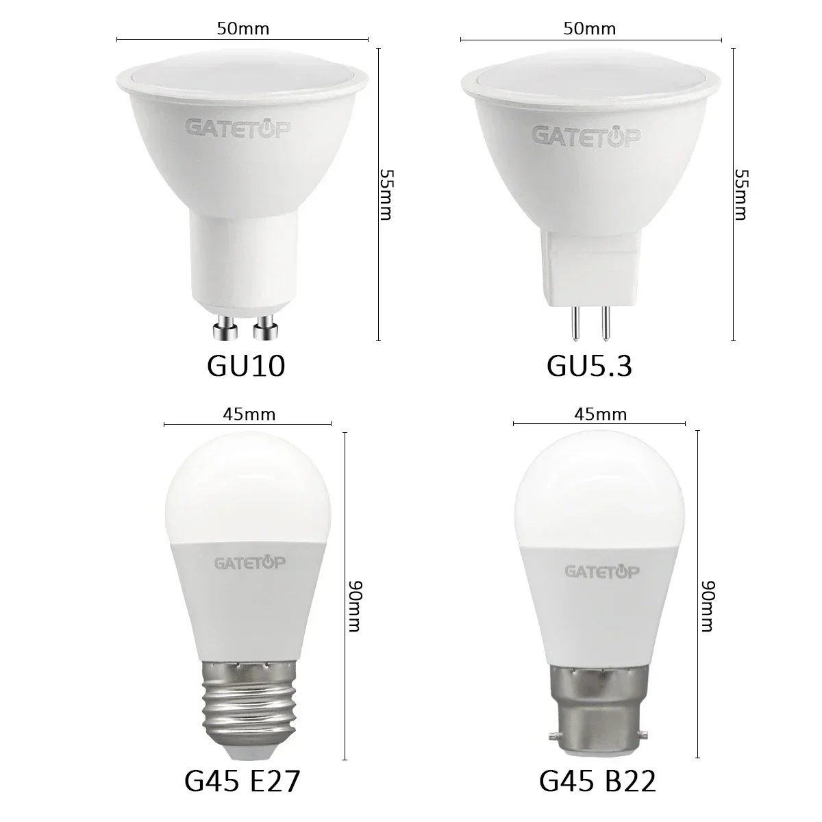 2pcs NO Flicker GU10 GU5.3 3 Color Temperature CCT E27 B22 Base Bulb AC110V 220V Memory Function Color Temp Reset Light for Home