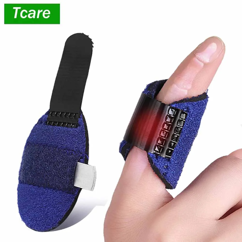 Tcare Adjustable Finger Splint Brace, Built-in Aluminum Alloy, Mallet Finger Brace for All Fingers Tendon Release & Pain Relief